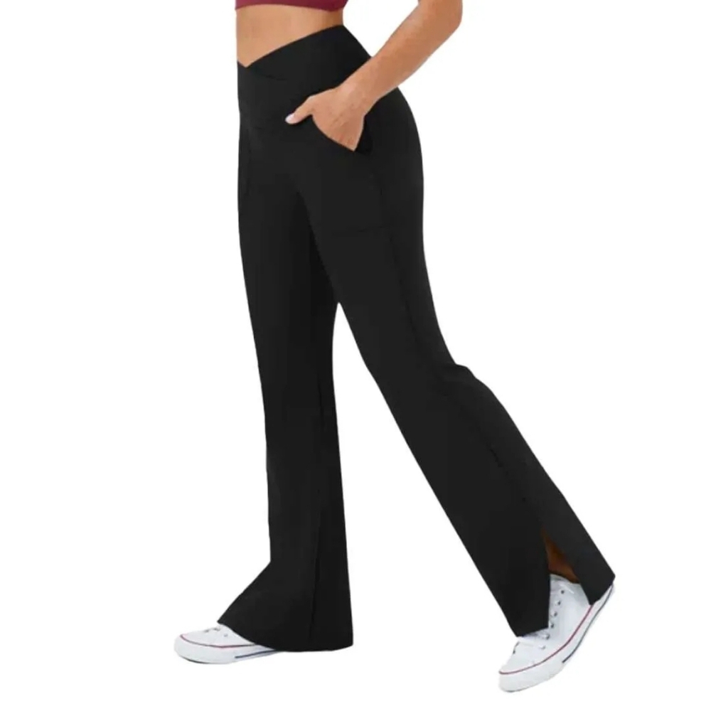 Halara Crossover Split Hem Leggings - image 1